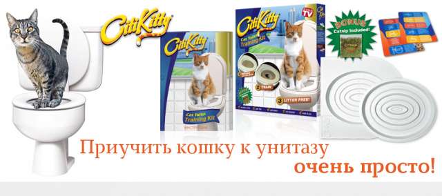 Система для приучения кошек к унитазу ""Citi Kitty"" - позволит Вам обучить Ваше Система для приучения кошек к унитазу ""Citi Kitty"" - позволит Вам обучить Ваше